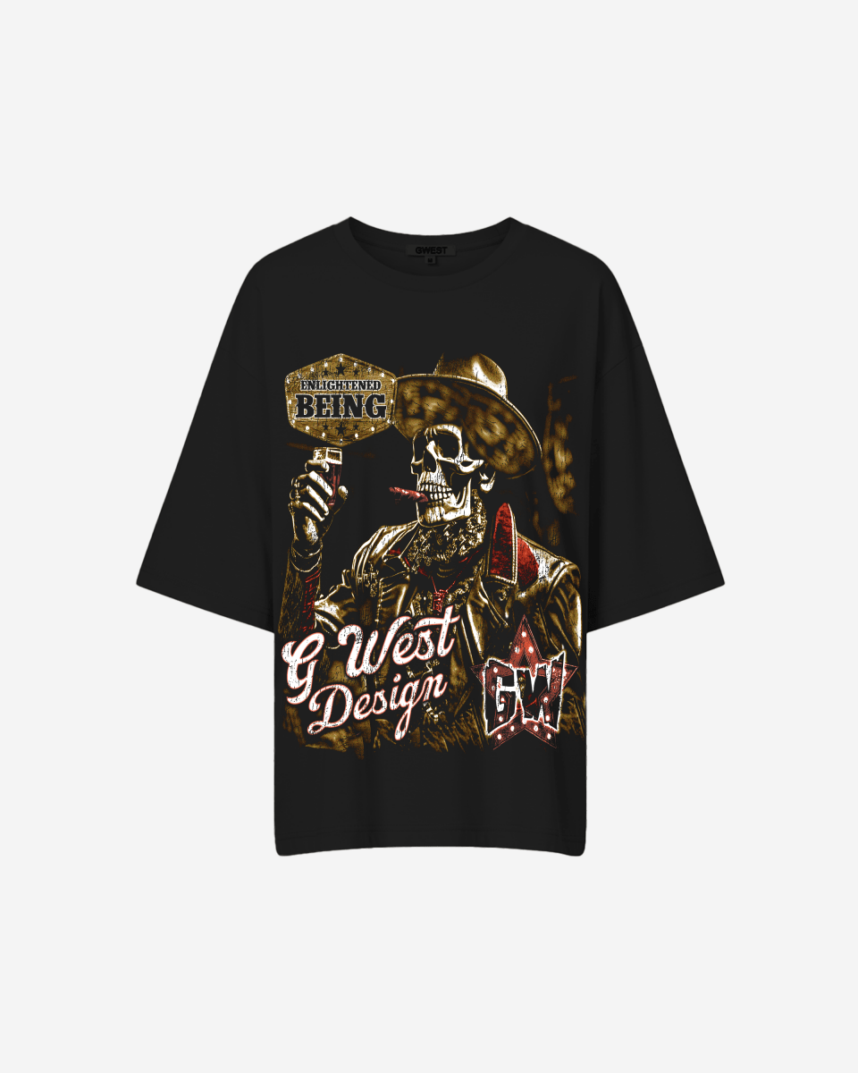 G West Being Enlightened Acid Wash Premium Oversized Tee - WOMEN