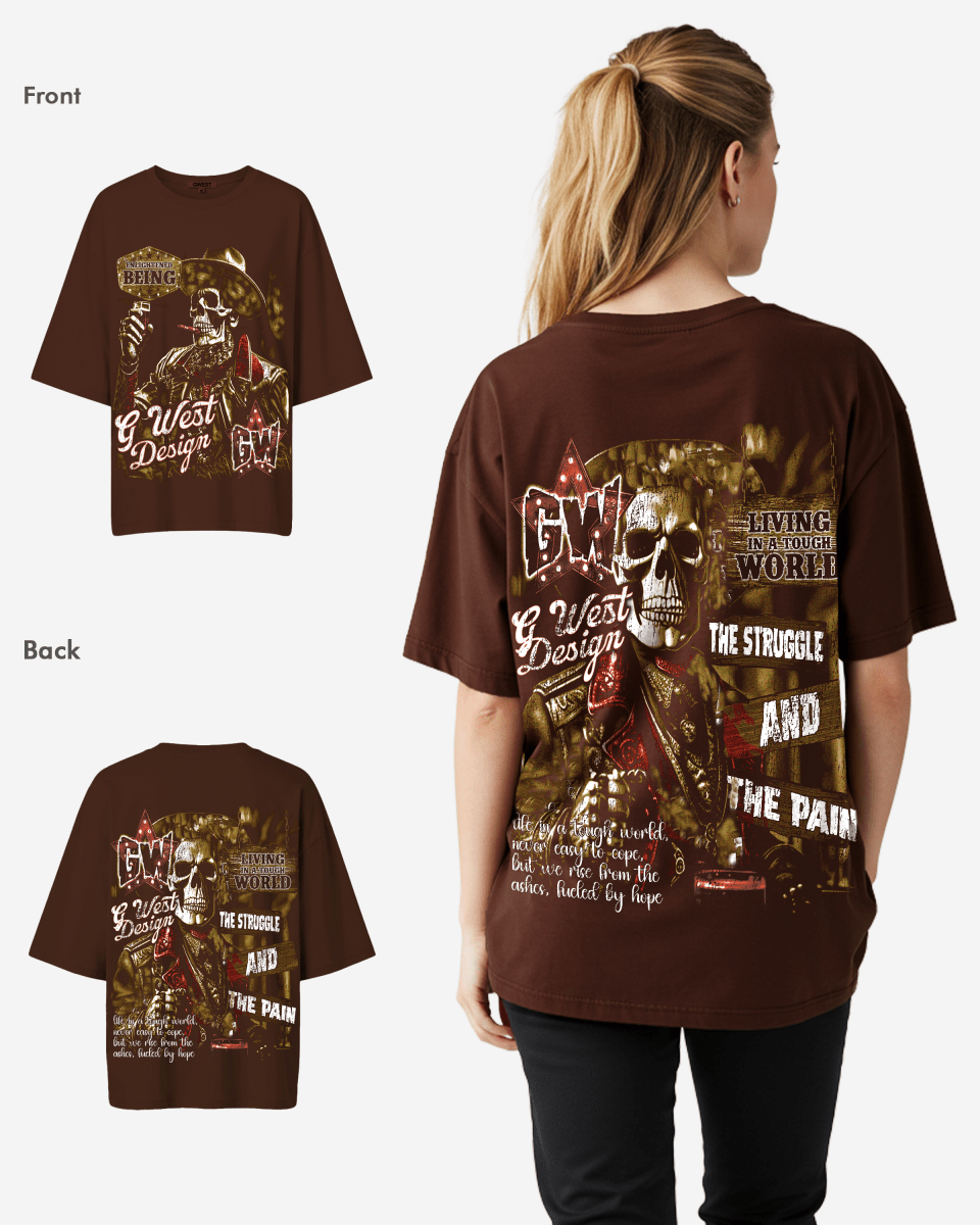 G West Being Enlightened Acid Wash Premium Oversized Tee - WOMEN