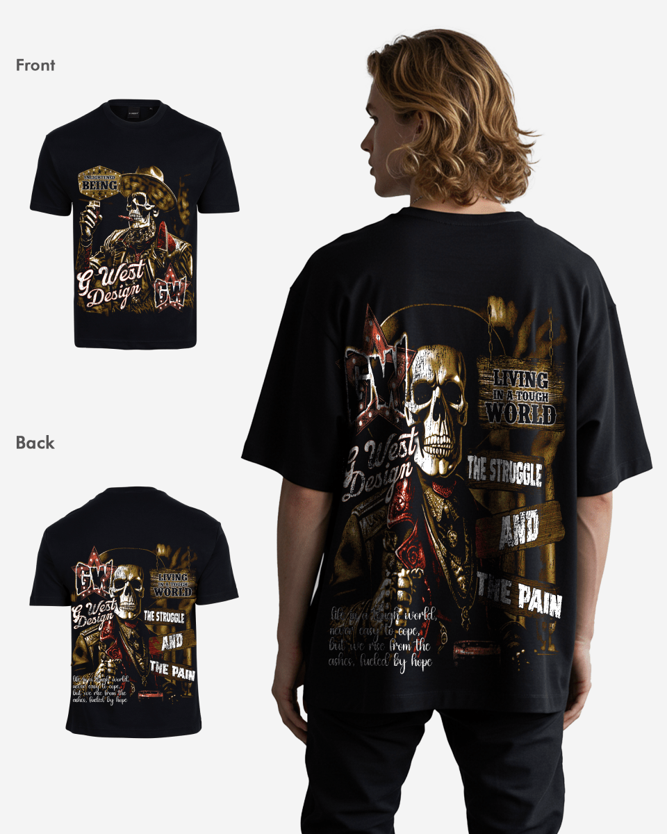 G West Being Enlightened Acid Wash Premium Oversized Tee