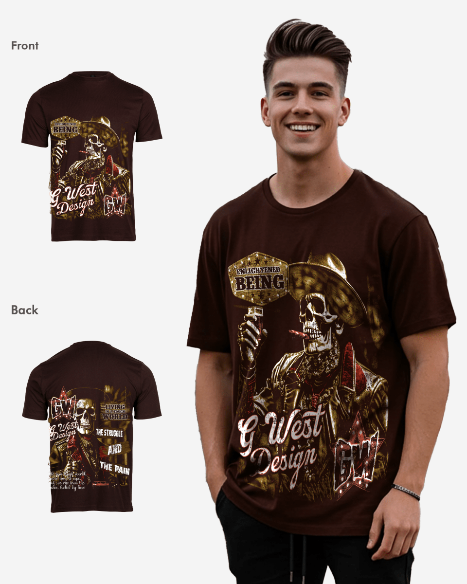 G West Being Enlightened Acid Wash Premium Oversized Tee