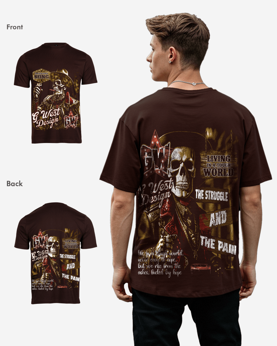 G West Being Enlightened Acid Wash Premium Oversized Tee