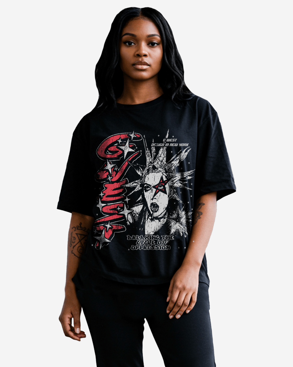 G West Breaking the Cycle Double Sided Premium Oversized Tee - WOMEN