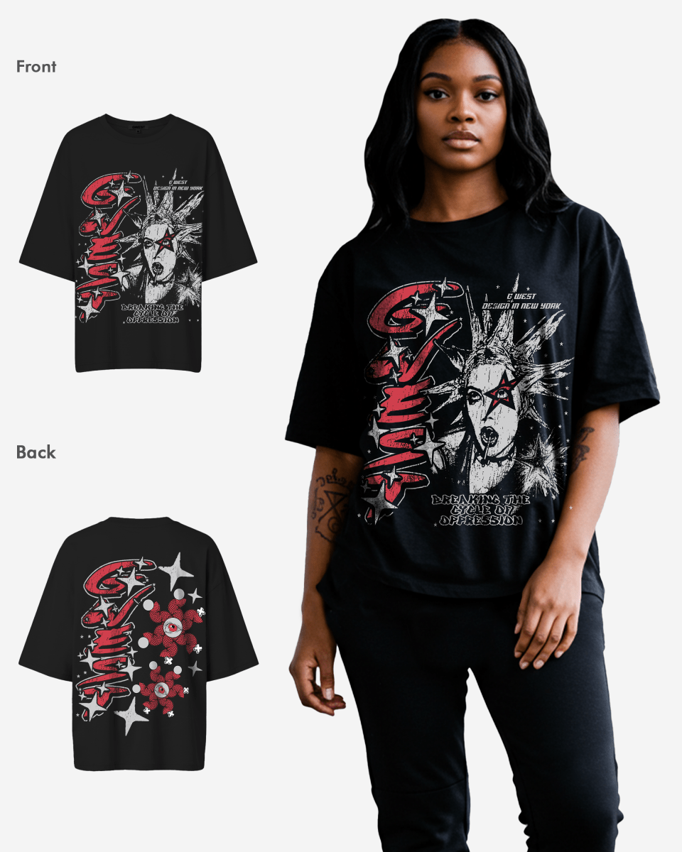 G West Breaking the Cycle Double Sided Premium Oversized Tee - WOMEN