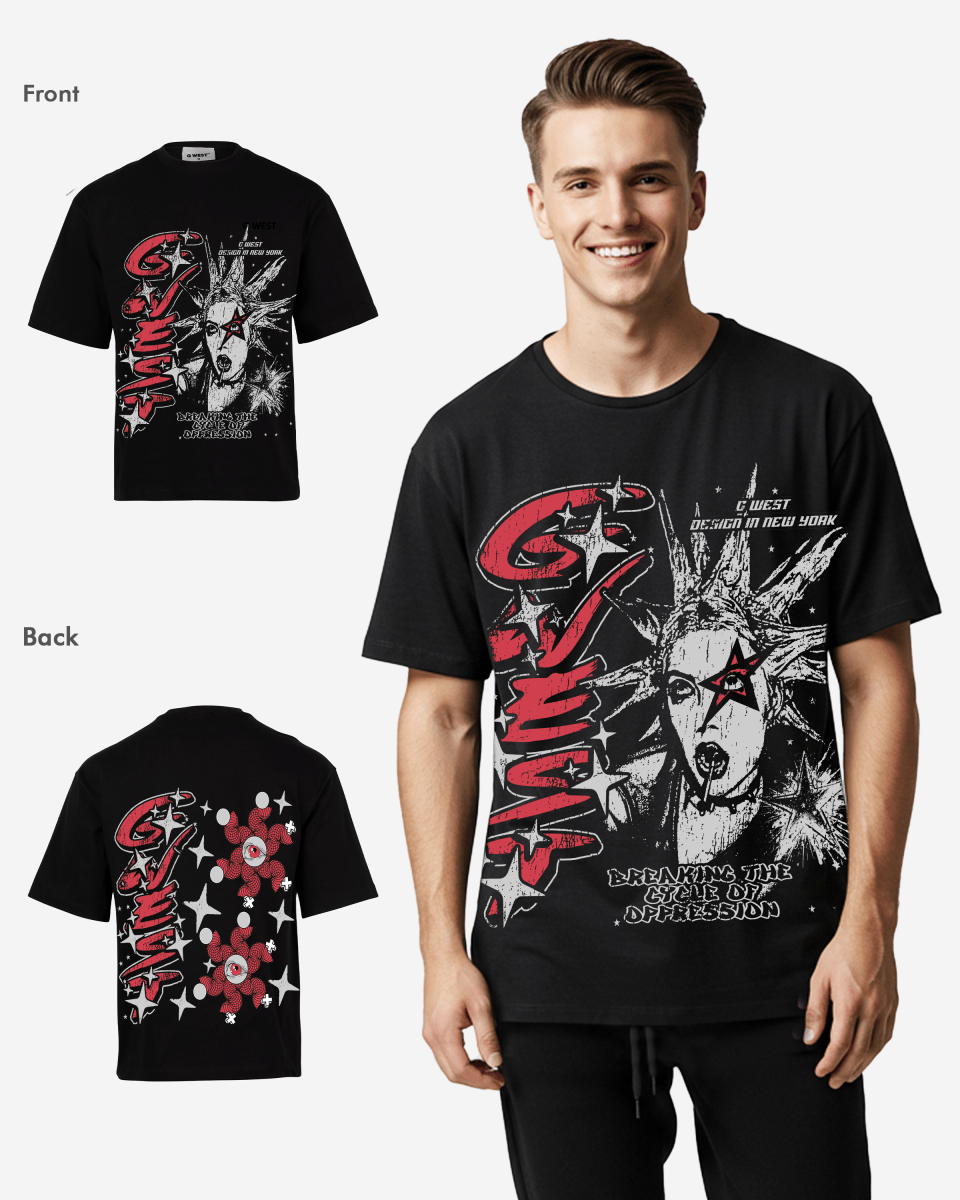 G West Breaking the Cycle Double Sided Premium Oversized Tee