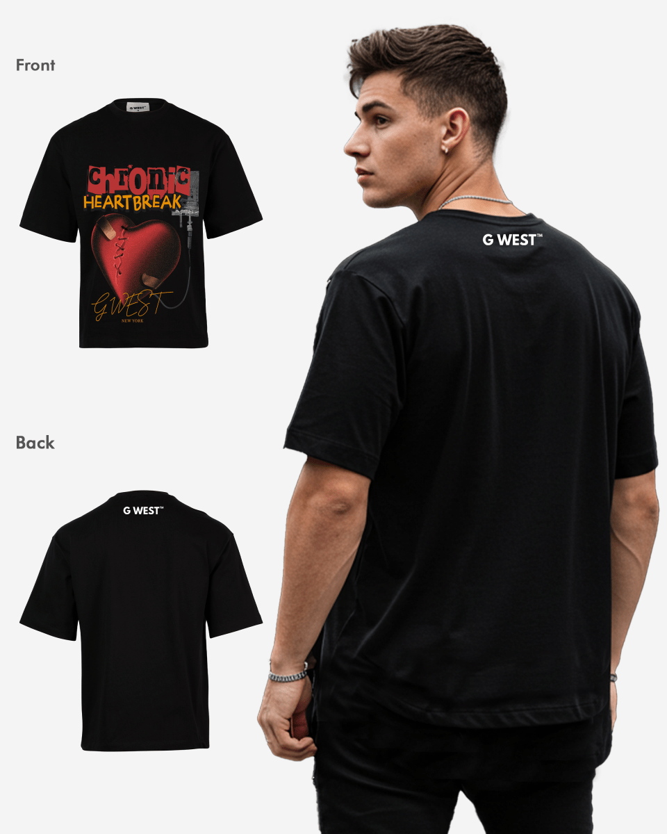 G-WEST CHFONIC HEART BREAK OVERSIZED TEE
