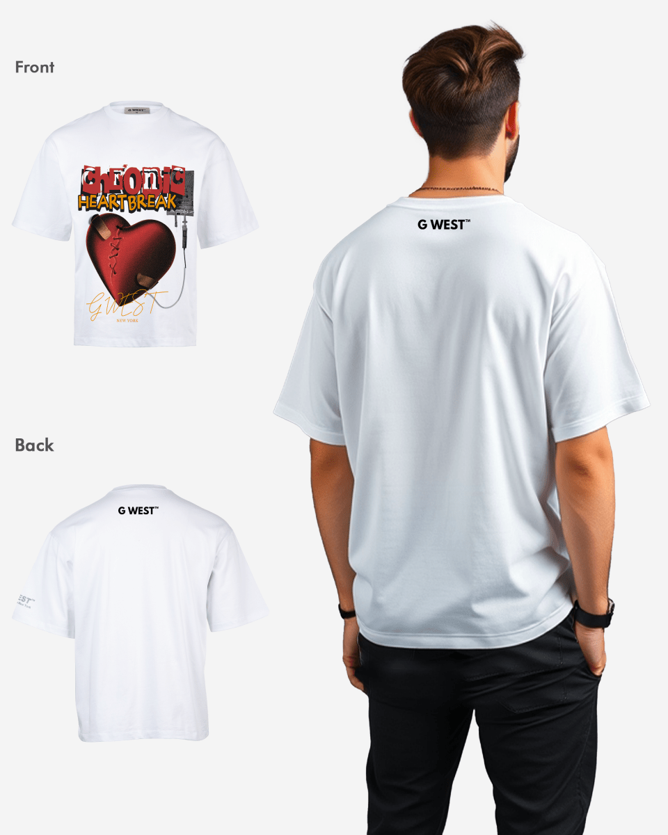 G-WEST CHFONIC HEART BREAK OVERSIZED TEE