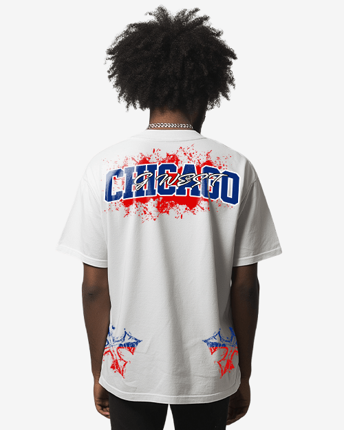 G West Chicago Blood Arch Logo T-Shirts Big and Tall