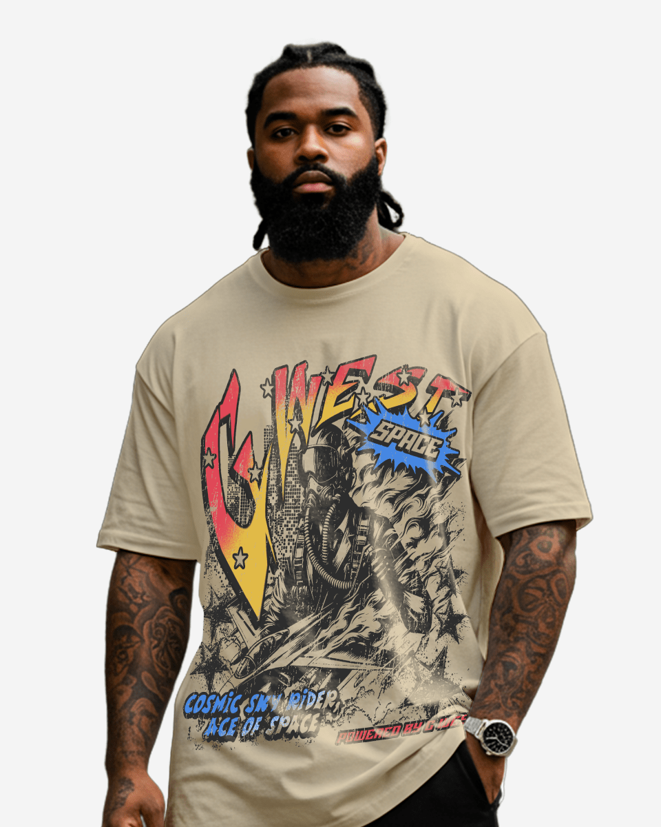 G West Cosmic Sky Ride Acid Wash Double Hit Tee Big and Tall