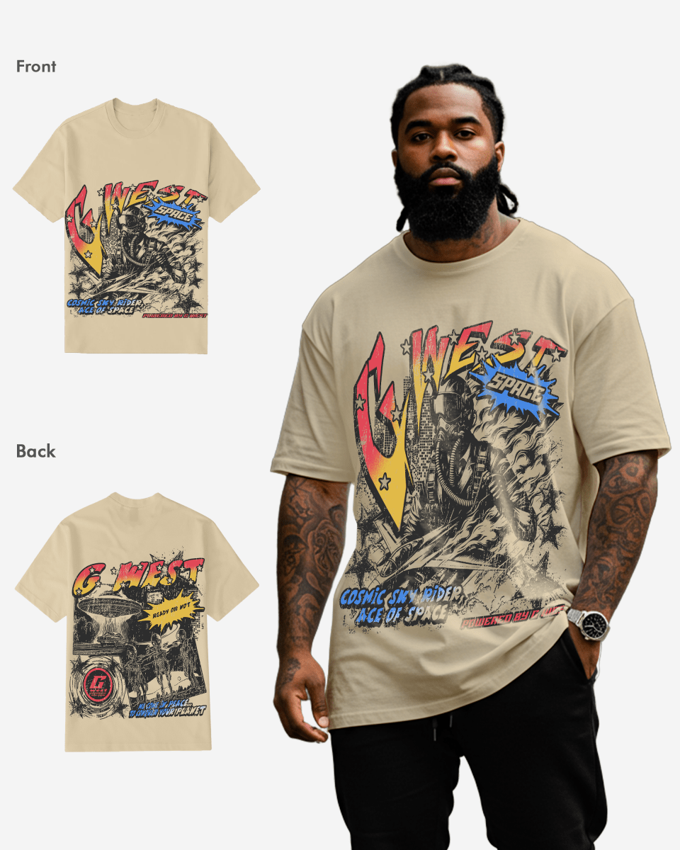 G West Cosmic Sky Ride Acid Wash Double Hit Tee Big and Tall