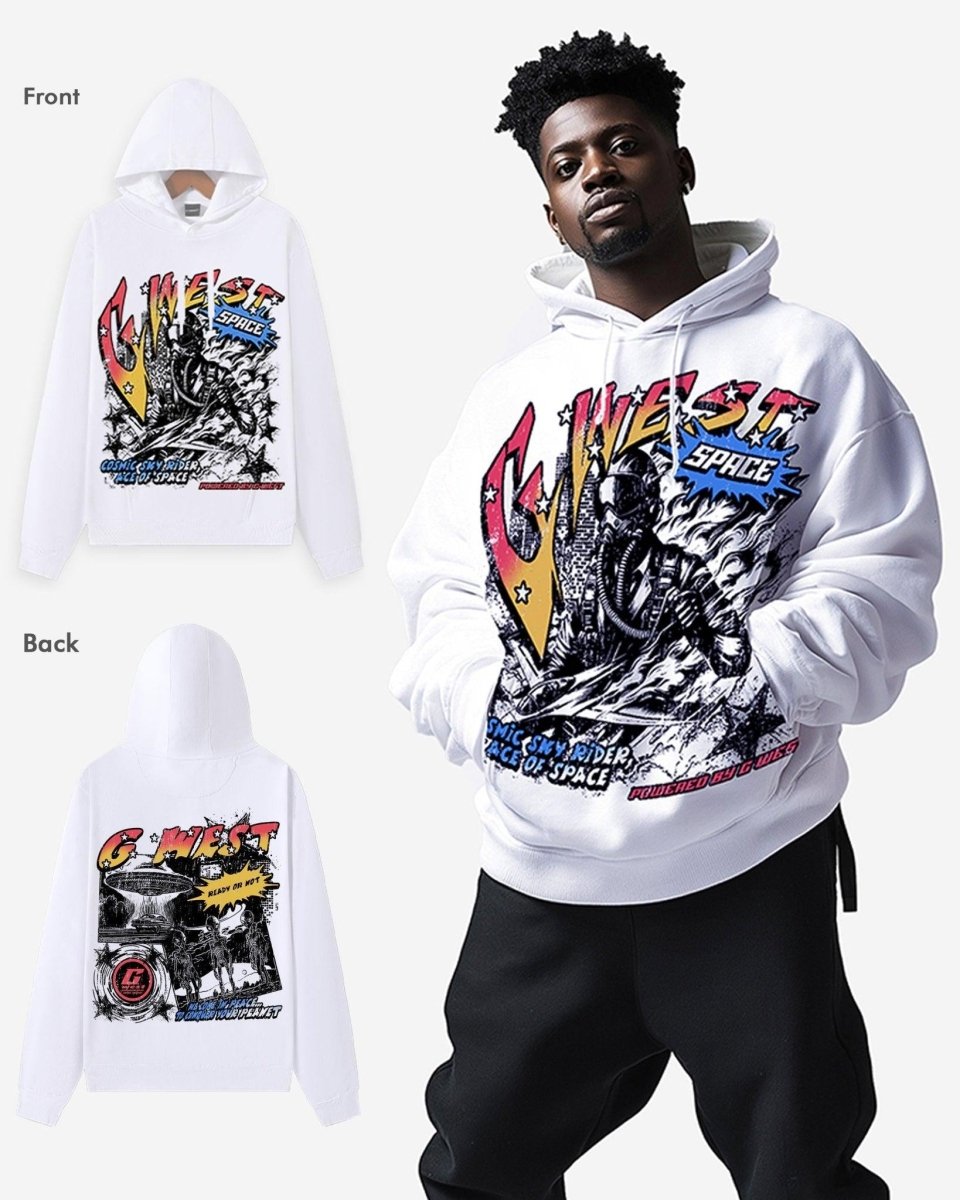G West Cosmic Sky Ride Double Hit Oversize Hoodie
