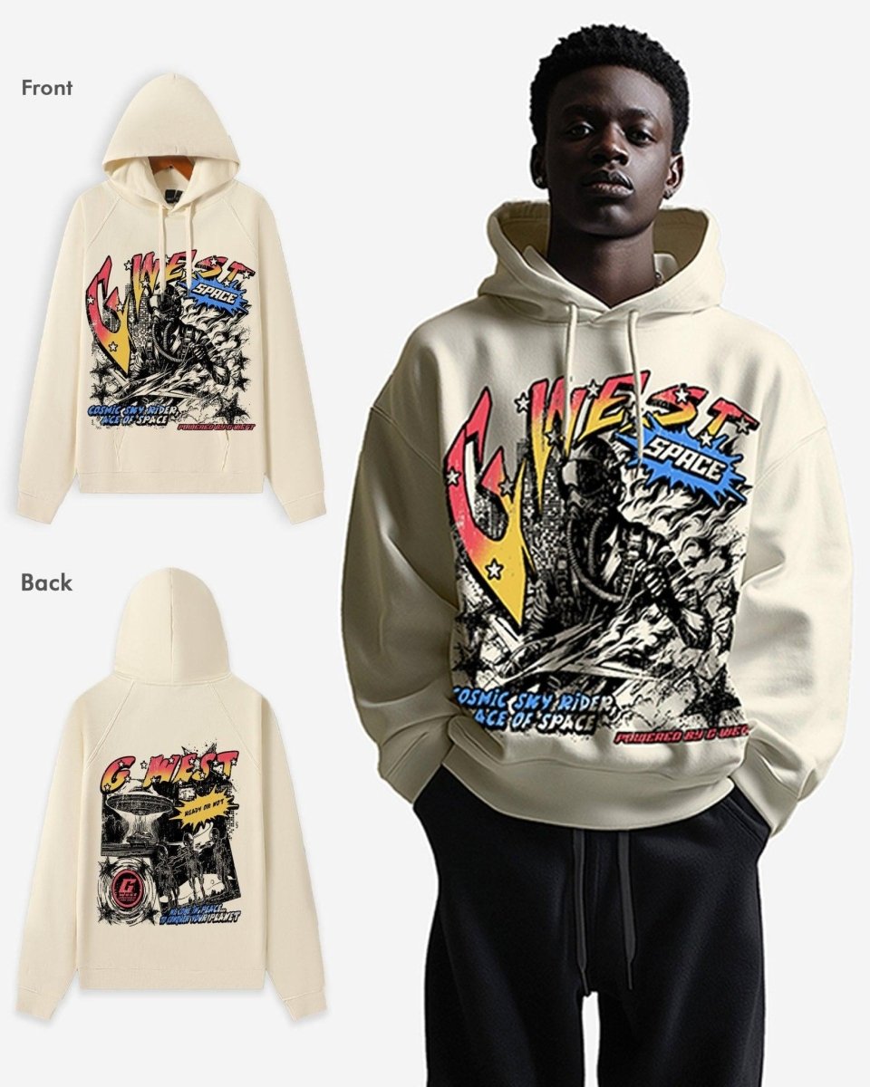 G West Cosmic Sky Ride Double Hit Oversize Hoodie