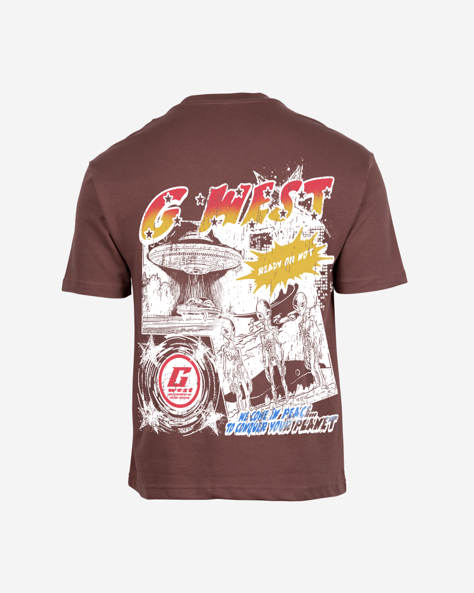 G West Cosmic Sky Ride Double Hit Premium Oversized  Tee Front And Back Print