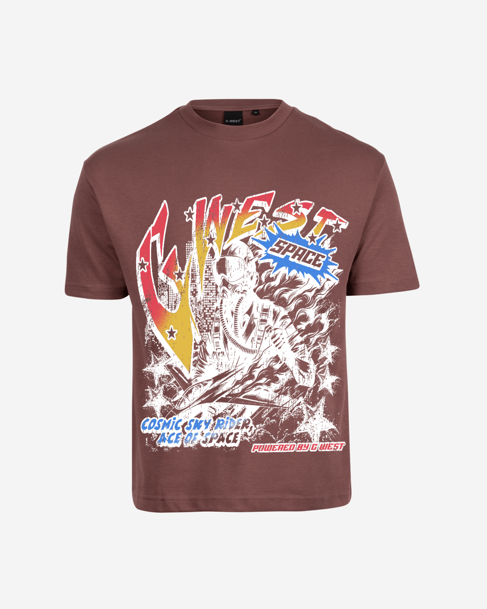 G West Cosmic Sky Ride Double Hit Premium Oversized  Tee Front And Back Print