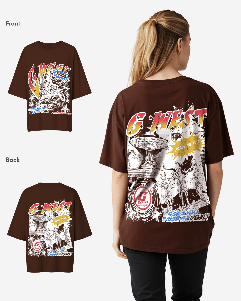G West Cosmic Sky Ride Double Hit Premium Oversized Tee  - WOMEN