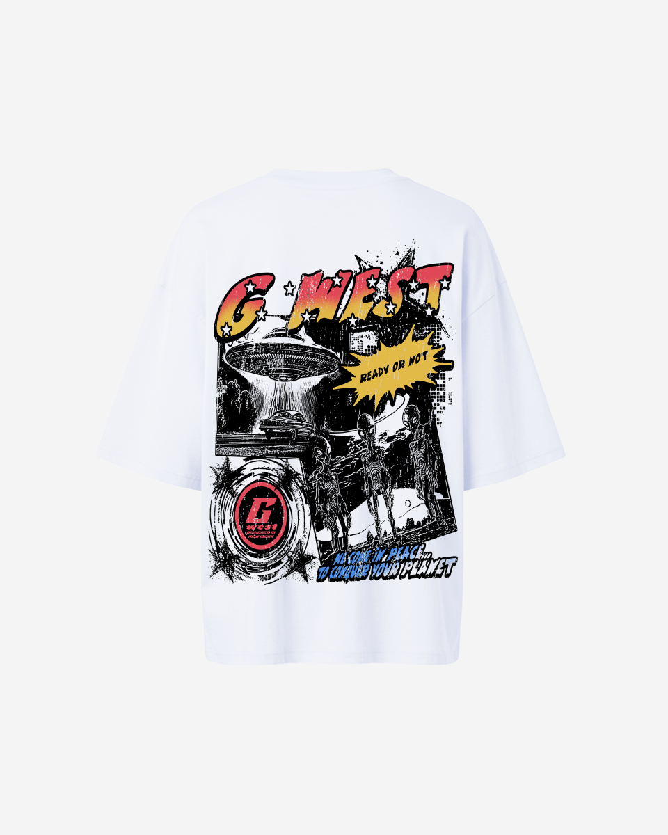 G West Cosmic Sky Ride Double Hit Premium Oversized Tee  - WOMEN