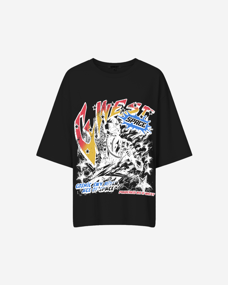 G West Cosmic Sky Ride Double Hit Premium Oversized Tee  - WOMEN