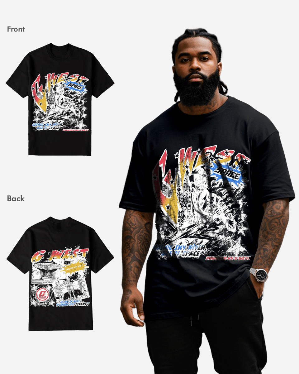 G West Cosmic Sky Ride Double Hit Tee Big and Tall