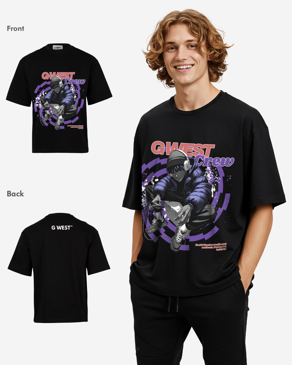 G WEST CREW OVERSIZED TEE