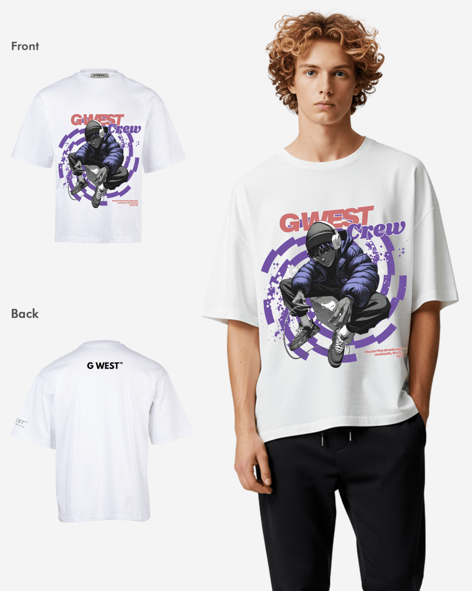 G WEST CREW OVERSIZED TEE