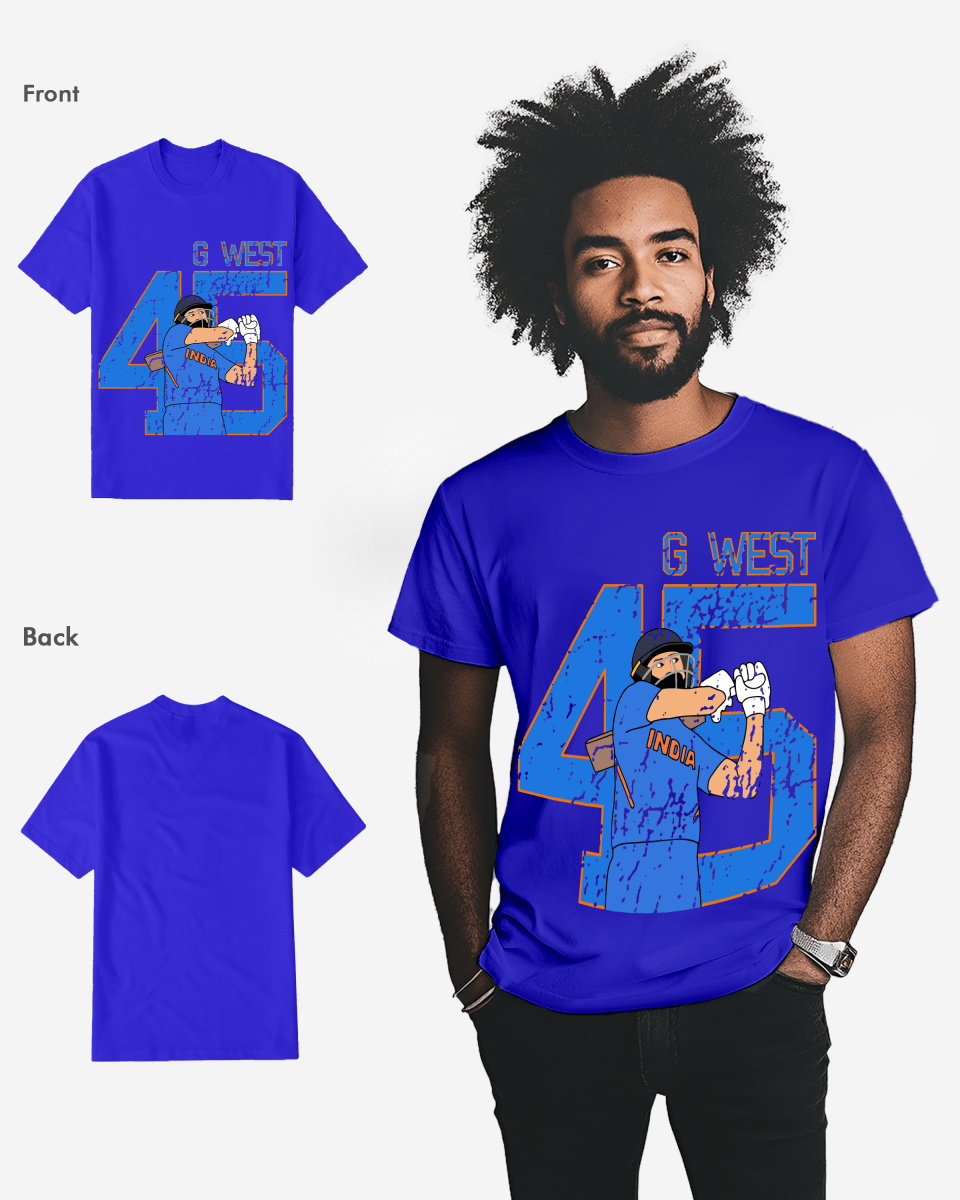 G West Cricket India King-45 T-Shirt : Gwdtfl2410 - 3 Colors