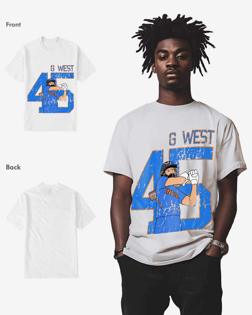 G West Cricket India King-45 T-Shirt : Gwdtfl2410 - 3 Colors