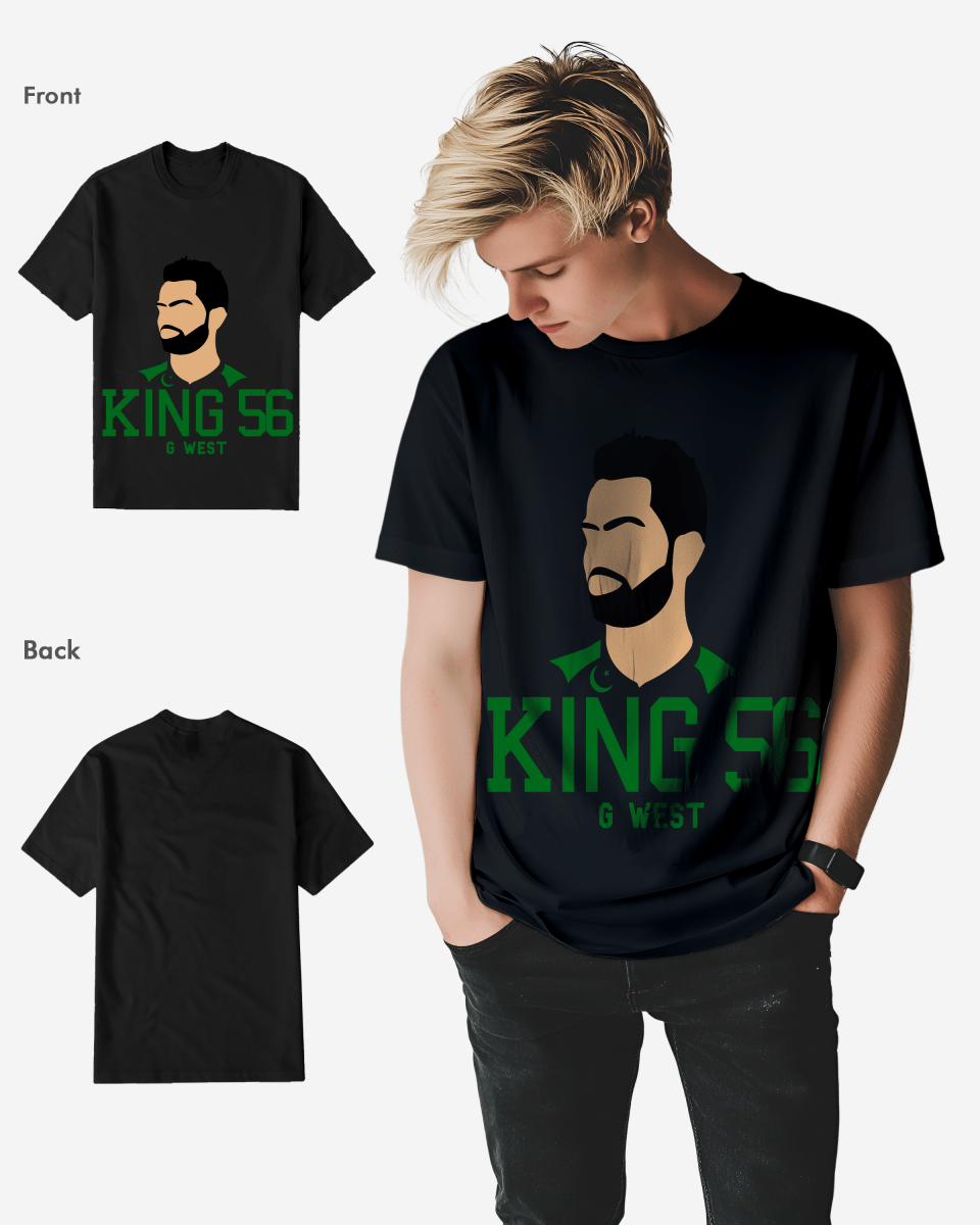G West Cricket King 56 Black T-Shirt