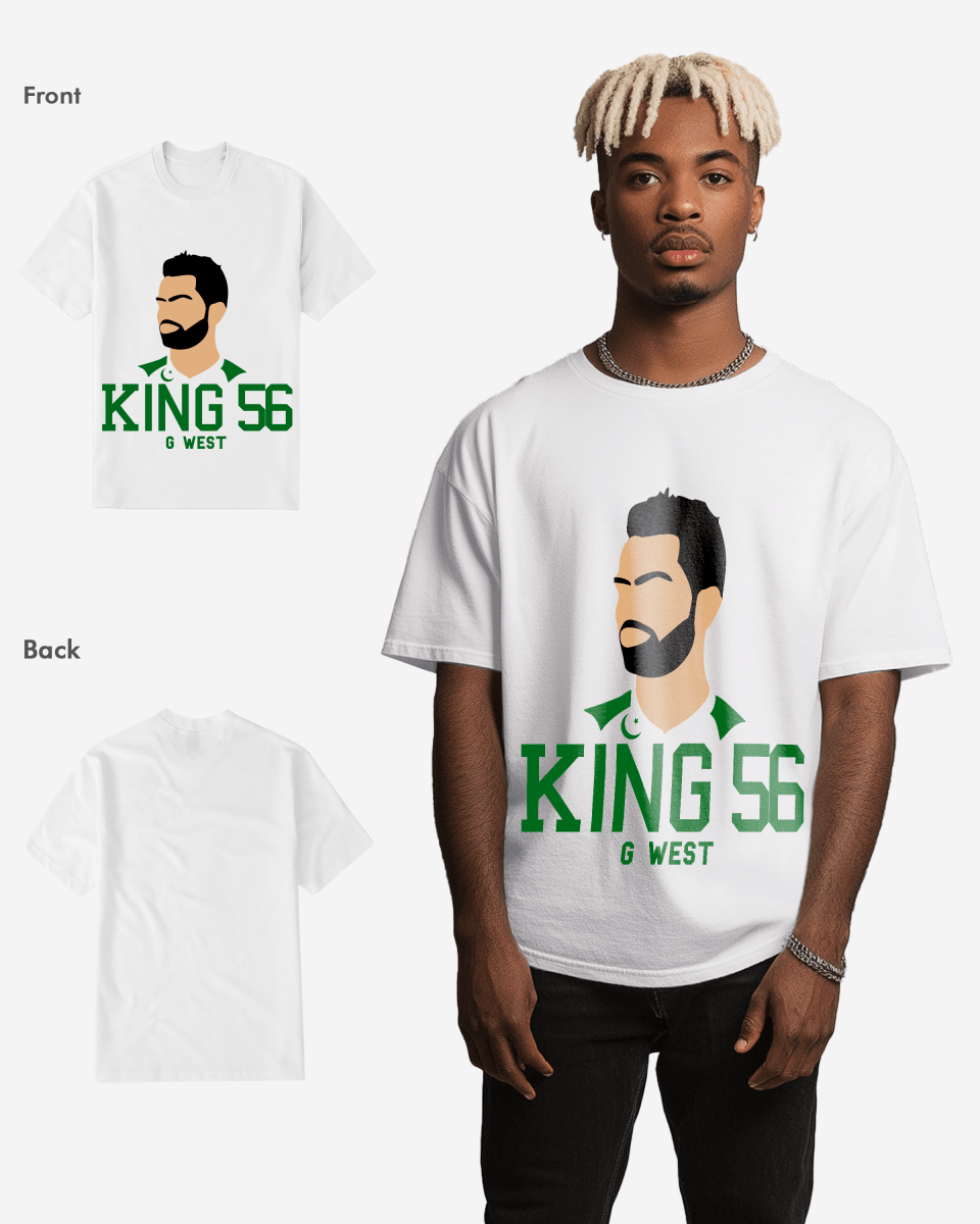 G West Cricket King 56 Black T-Shirt