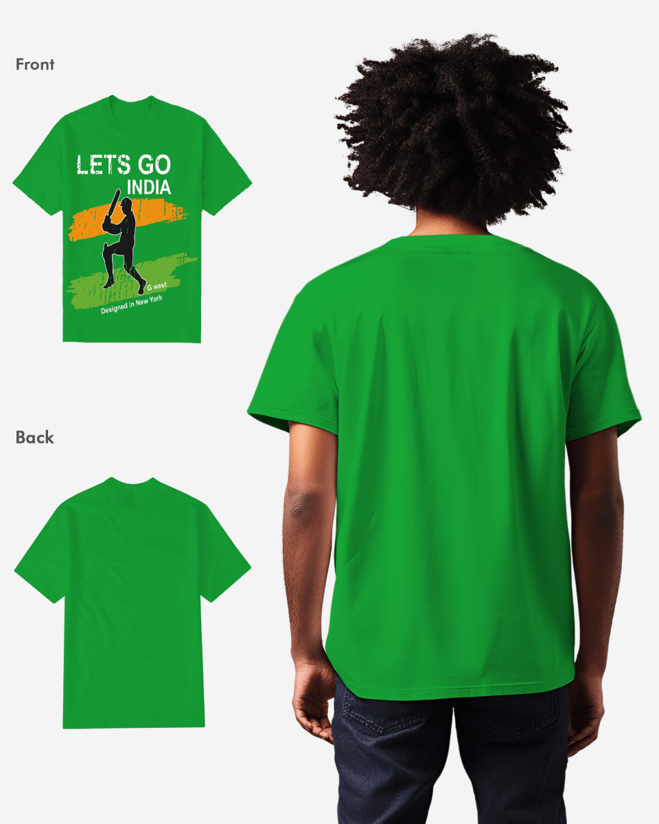 G West Cricket Lets Go India T-Shirt