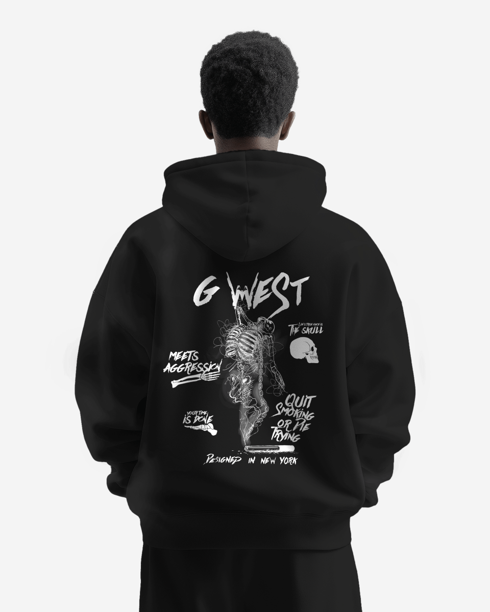 G West Dancing Skeleton Heavy Premium Oversize Hoodie