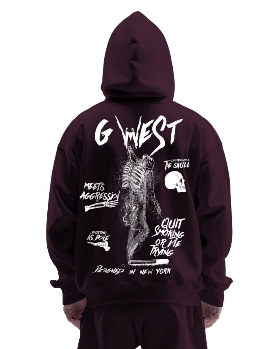 G West Dancing Skeleton Heavy Premium Oversize Hoodie