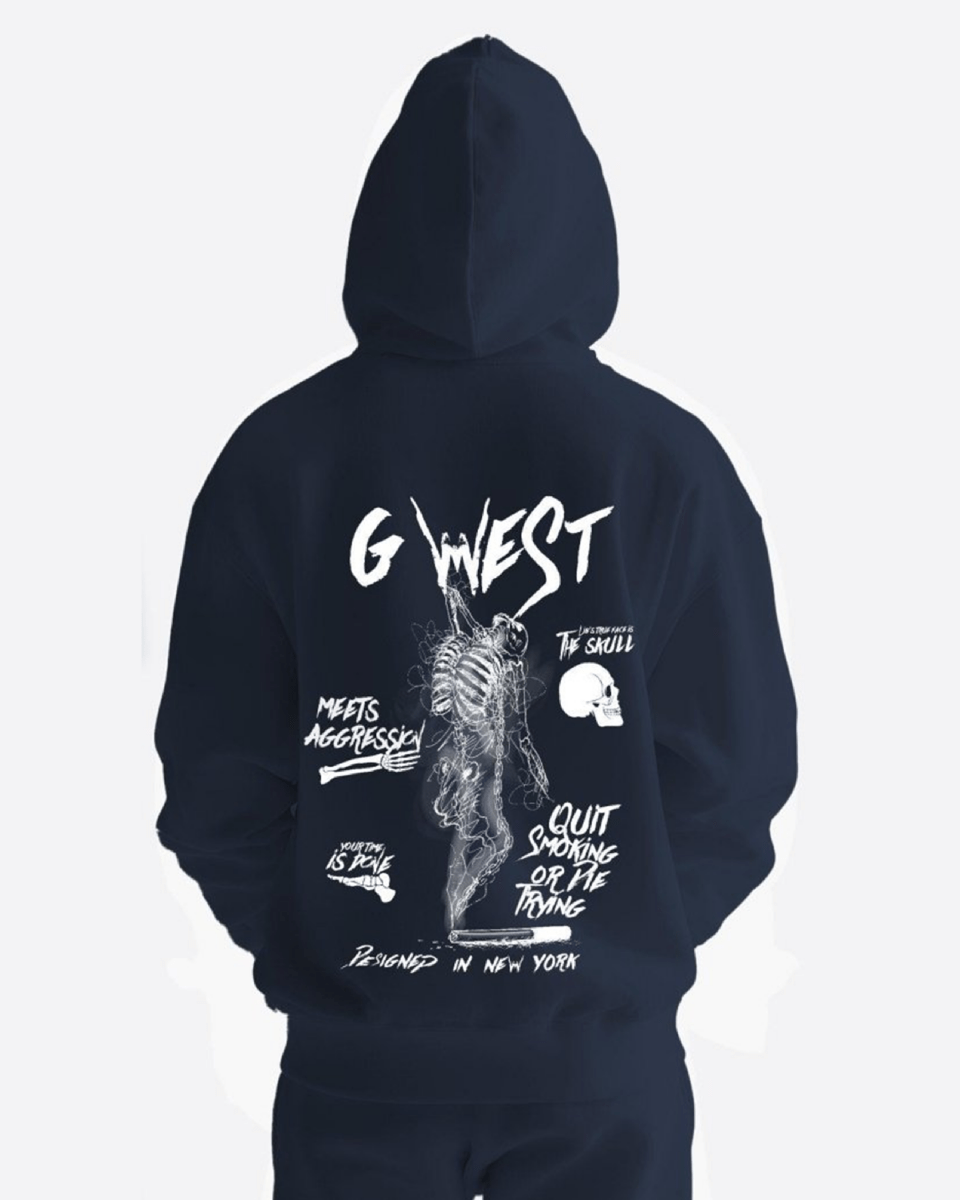 G West Dancing Skeleton Heavy Premium Oversize Hoodie
