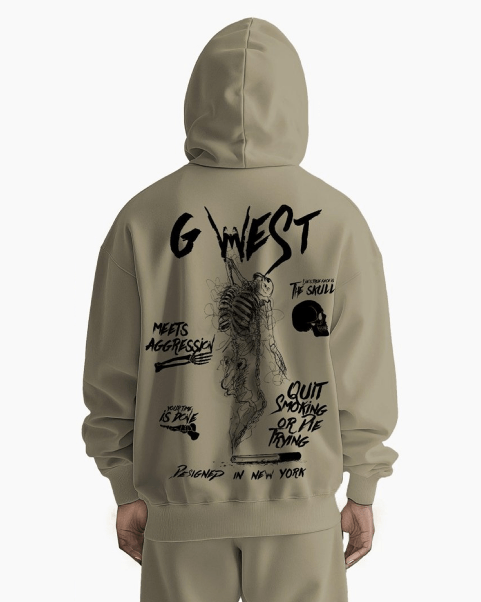 G West Dancing Skeleton Heavy Premium Oversize Hoodie