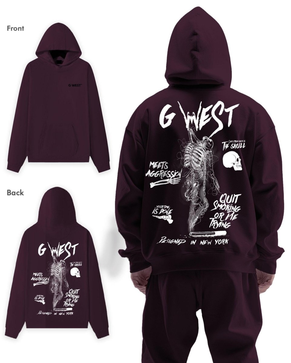 G West Dancing Skeleton Heavy Premium Oversize Hoodie