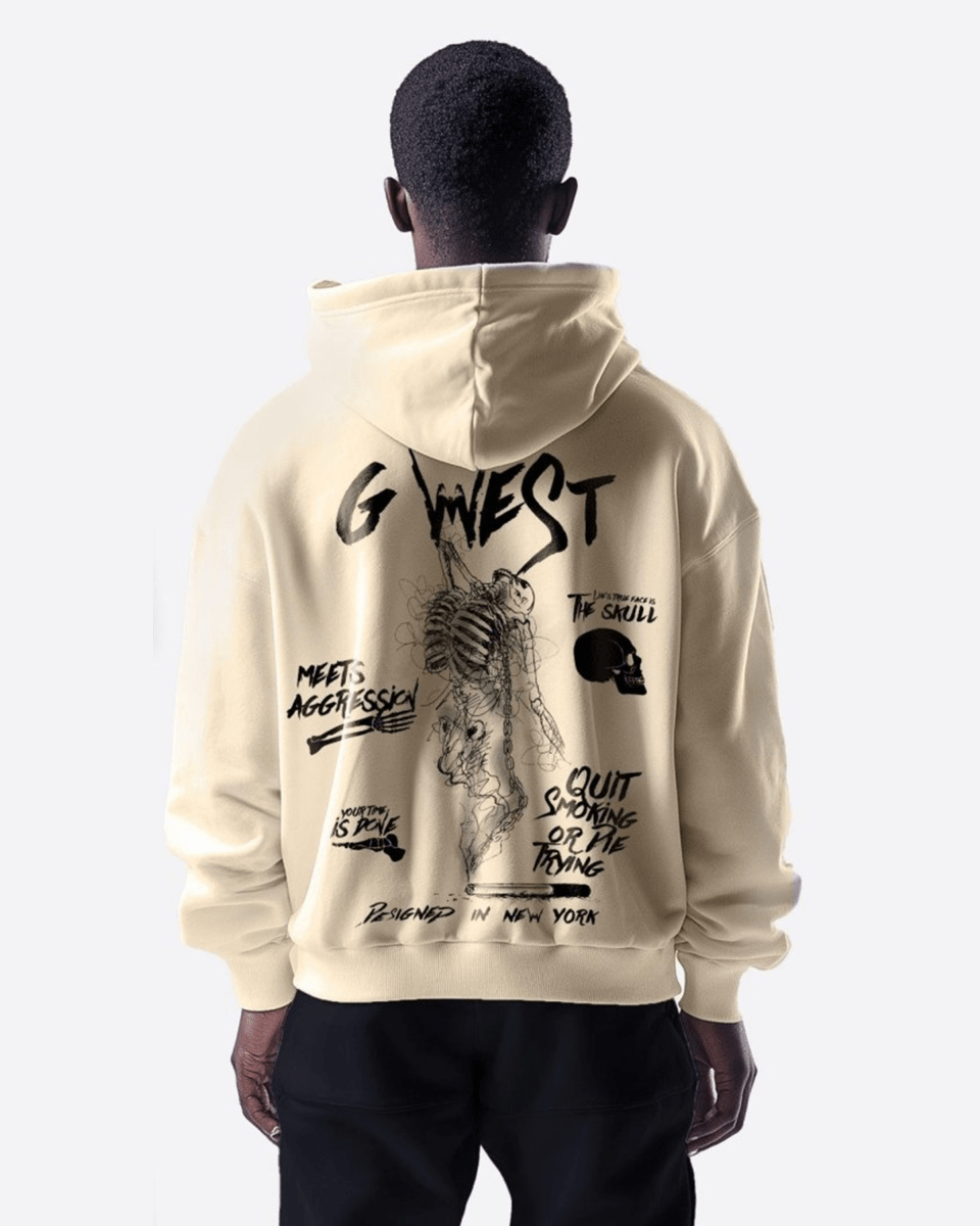 G West Dancing Skeleton Heavy Premium Oversize Hoodie