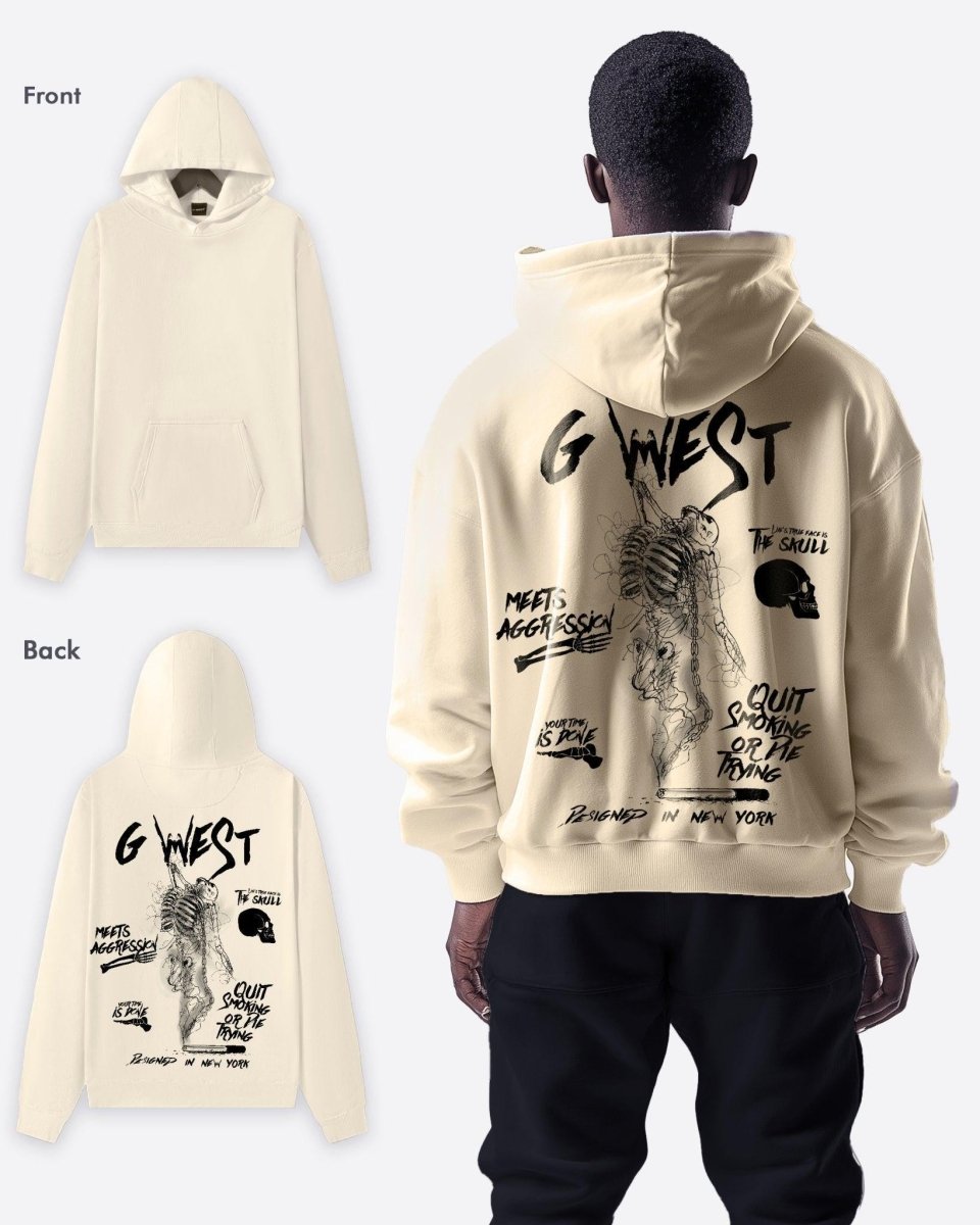 G West Dancing Skeleton Heavy Premium Oversize Hoodie