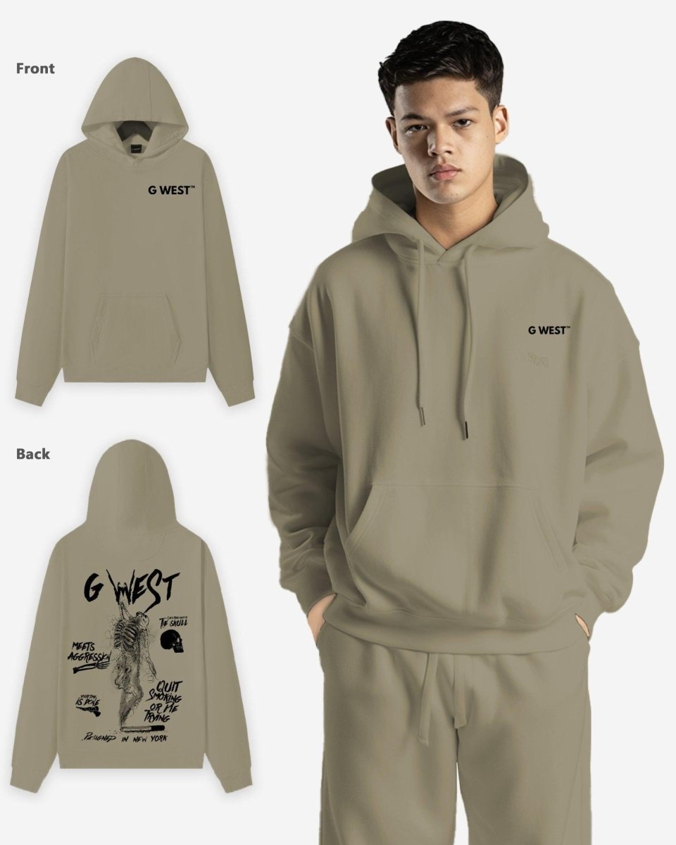 G West Dancing Skeleton Heavy Premium Oversize Hoodie