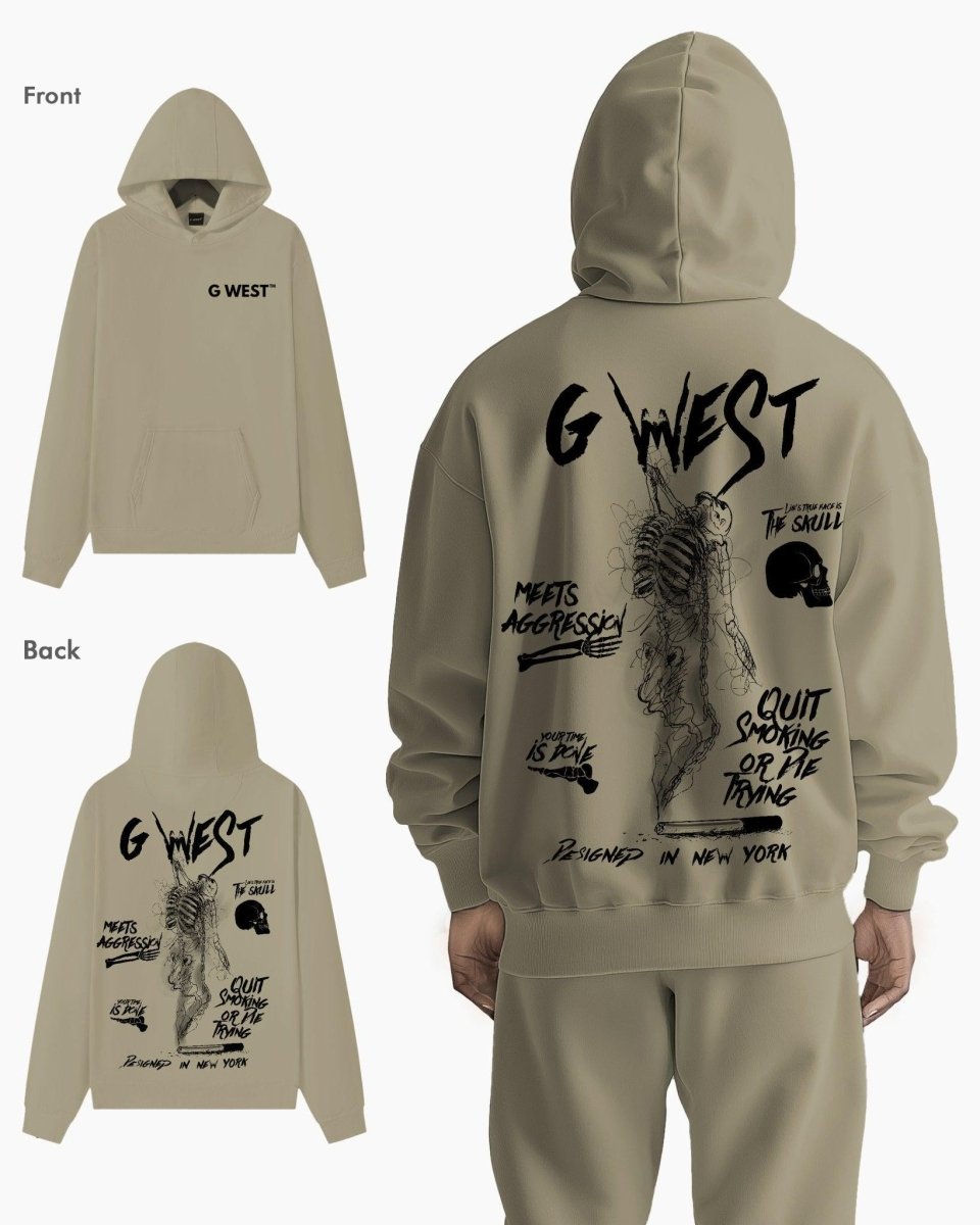 G West Dancing Skeleton Heavy Premium Oversize Hoodie