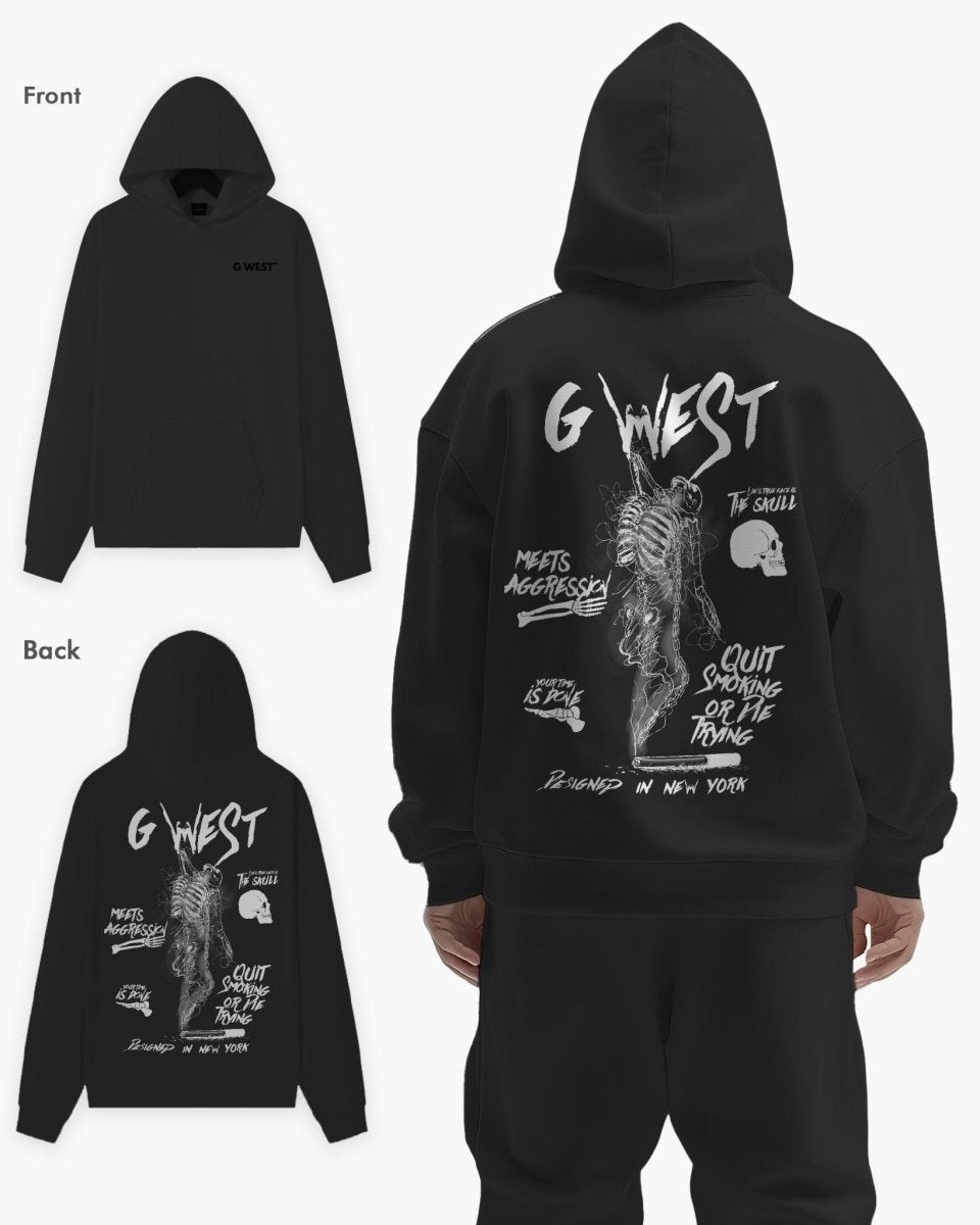 G West Dancing Skeleton Heavy Premium Oversize Hoodie