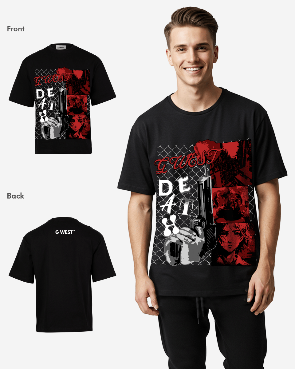 G WEST DEATH OVERSIZED TEE
