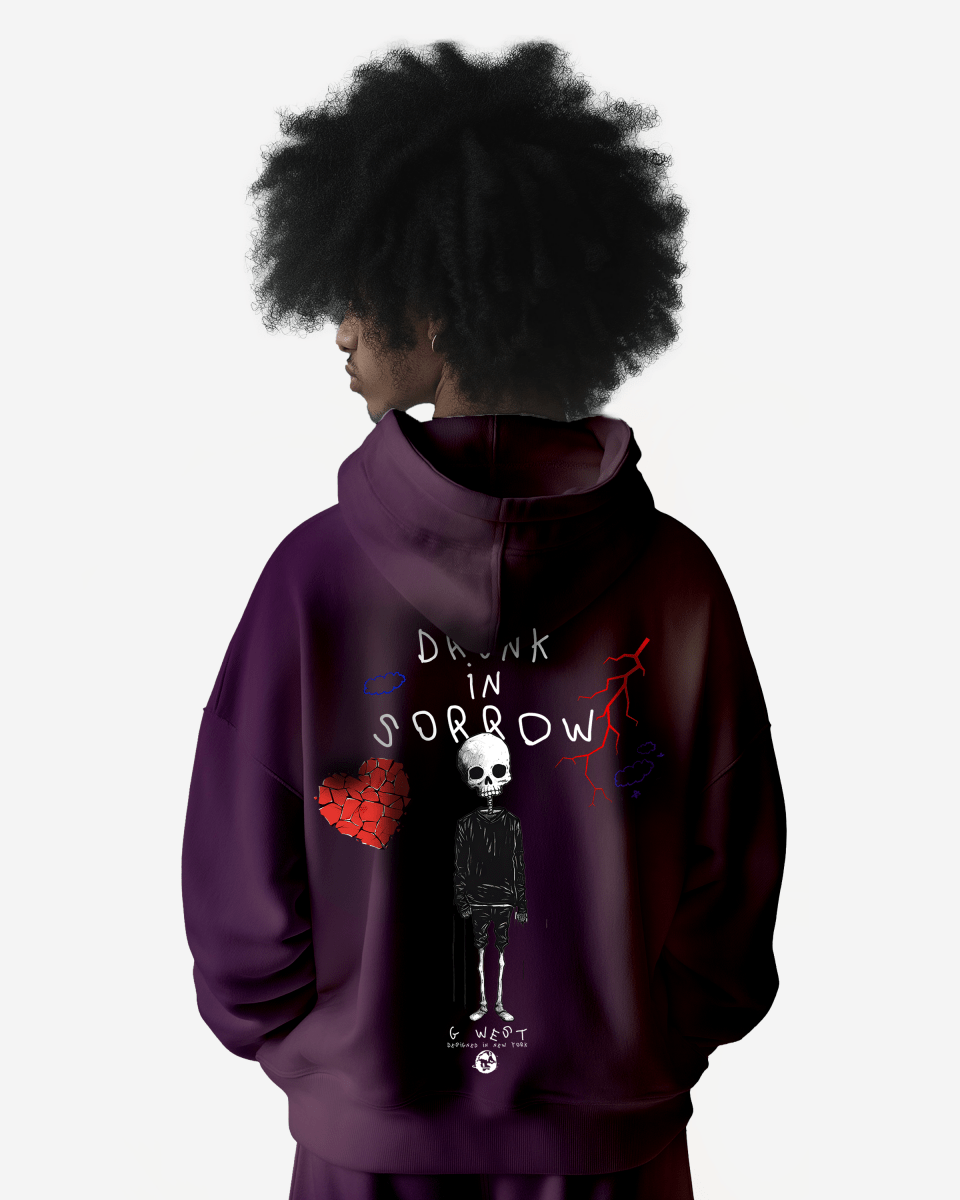 G West Drunk In Sorrow Heavy Premium Oversize Hoodie