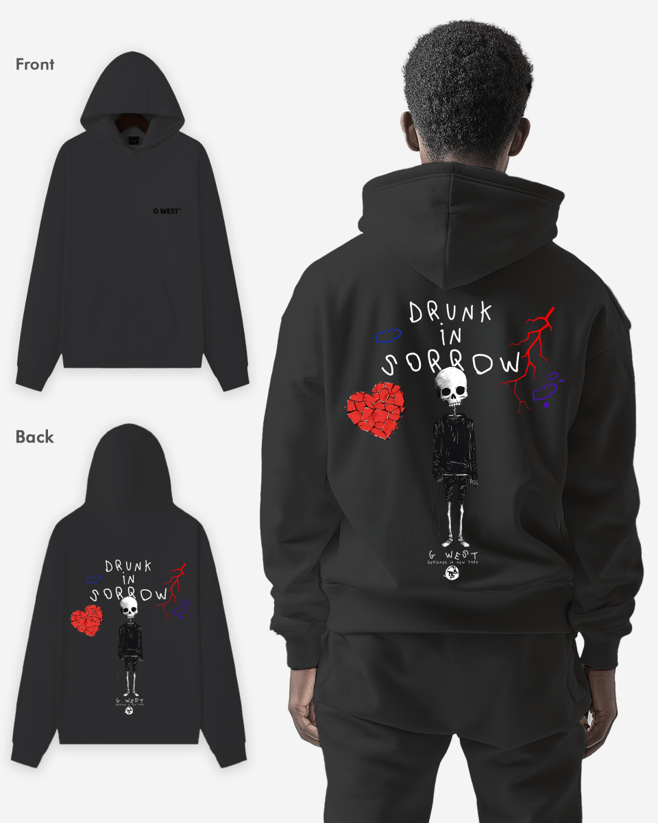 G West Drunk In Sorrow Heavy Premium Oversize Hoodie