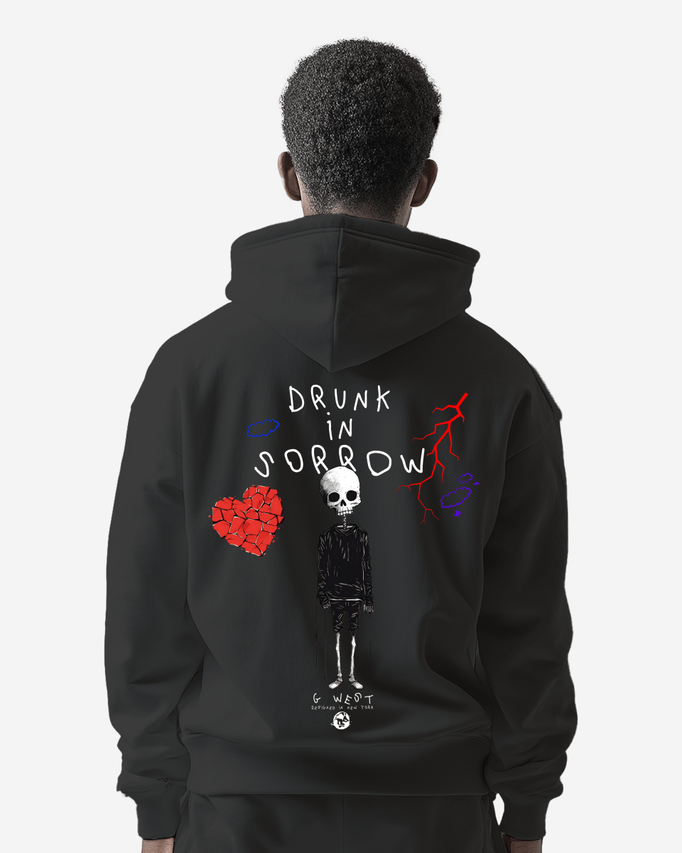 G West Drunk In Sorrow Heavy Premium Oversize Hoodie