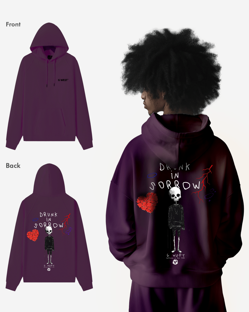 G West Drunk In Sorrow Heavy Premium Oversize Hoodie