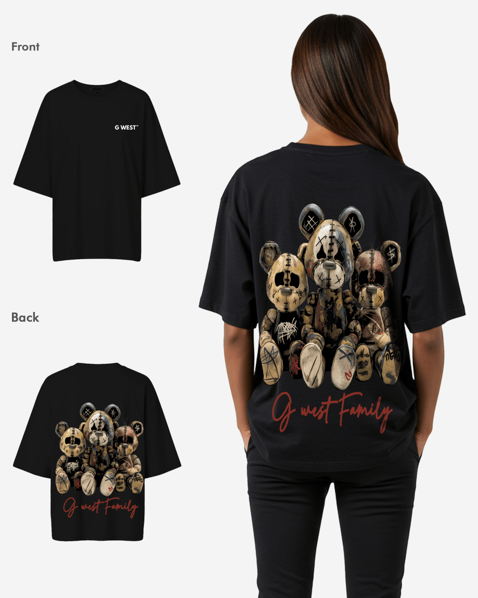 G West Family Black Oversized Tee -WOMEN