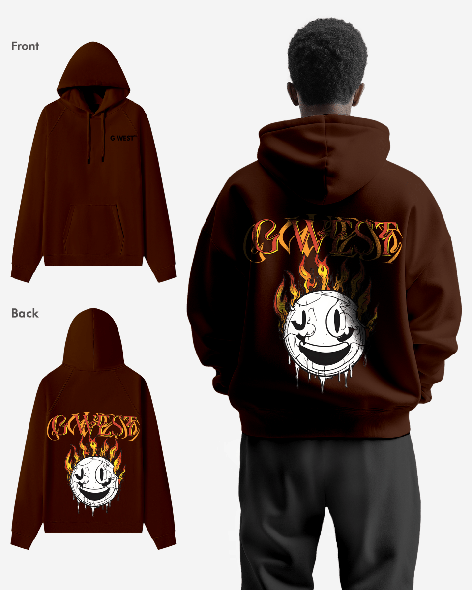 G West Fire Smile Oversize Hoodie Mens