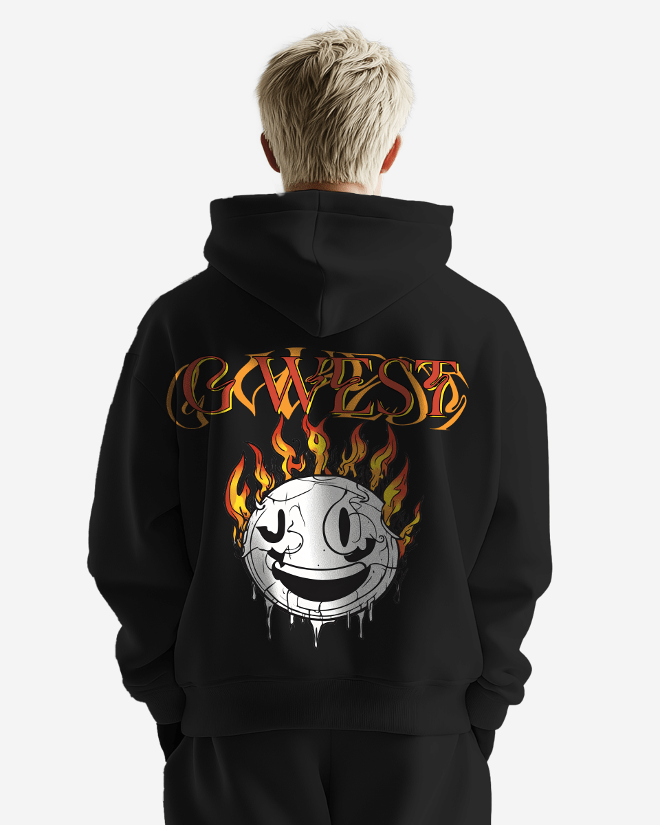 G West Fire Smile Oversize Hoodie Mens