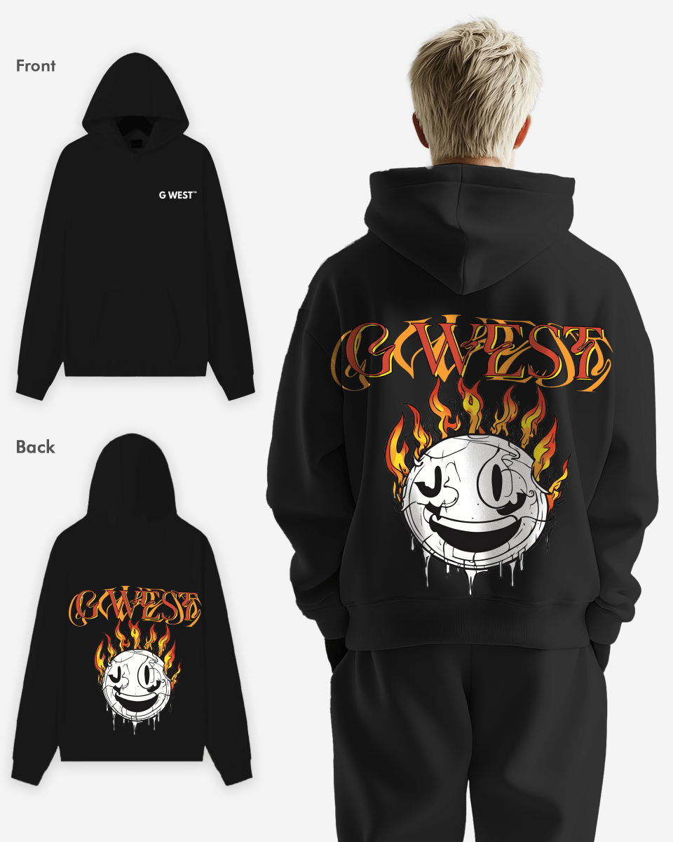 G West Fire Smile Oversize Hoodie Mens