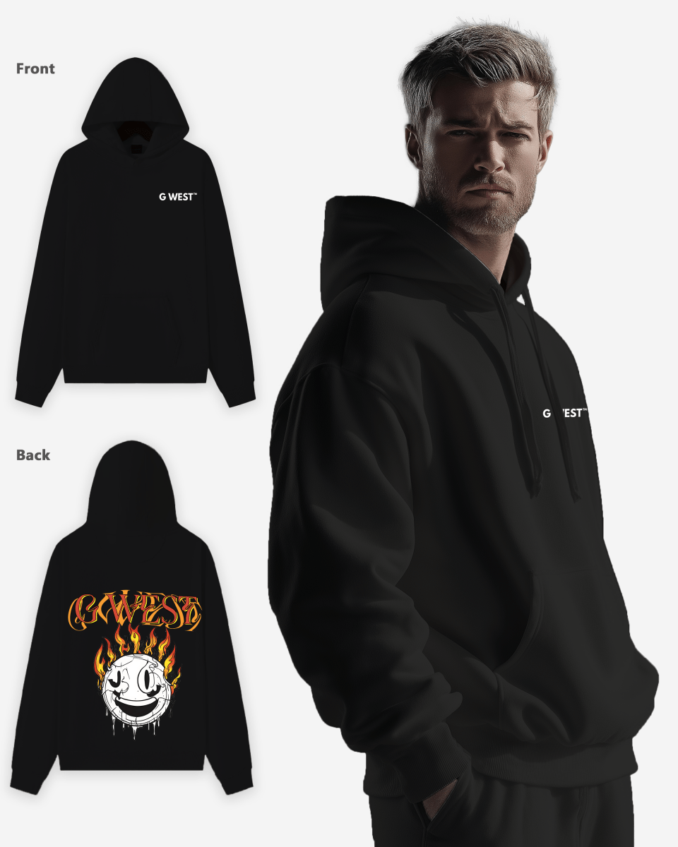 G West Fire Smile Oversize Hoodie Mens