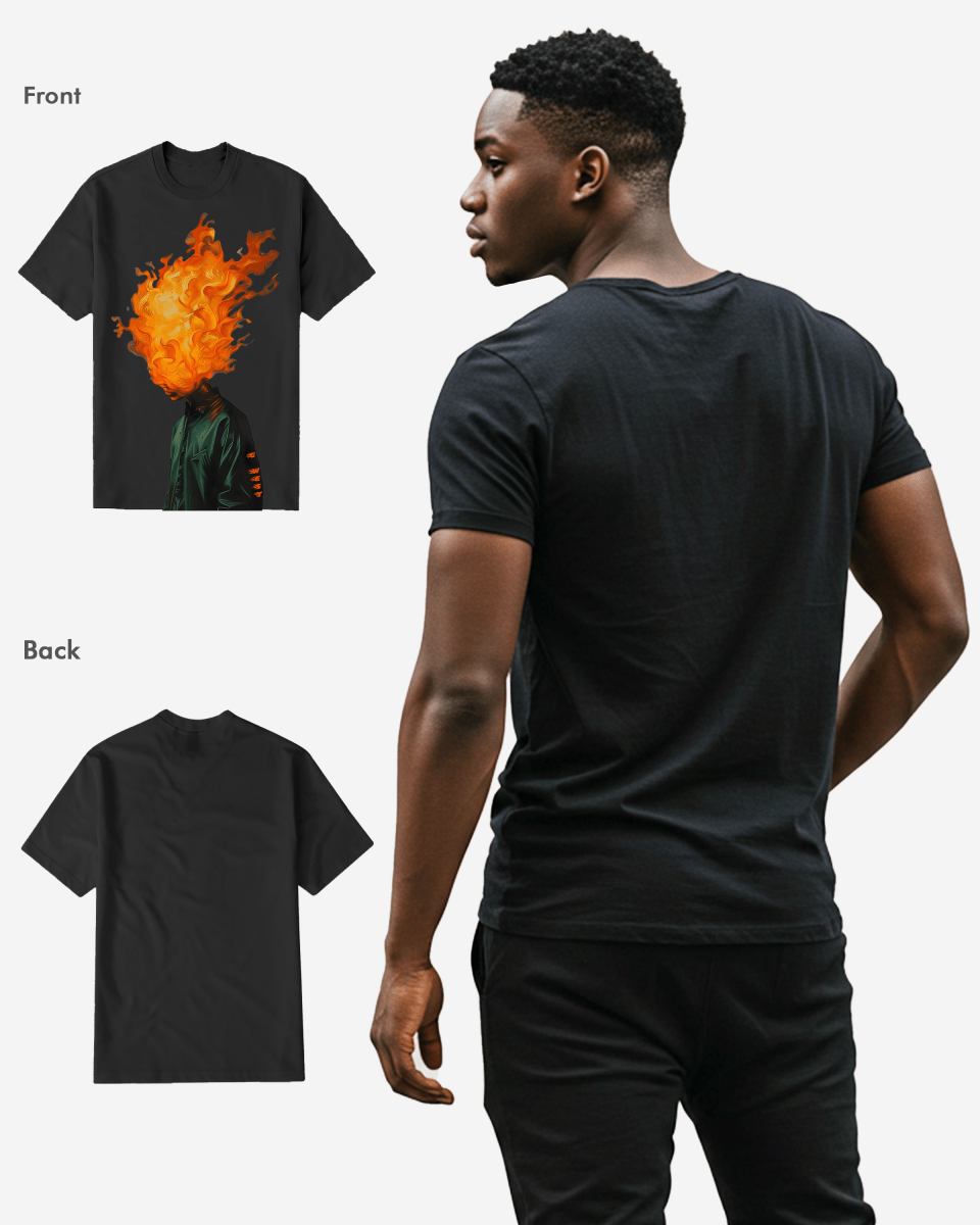 G West Flame Head Black tee