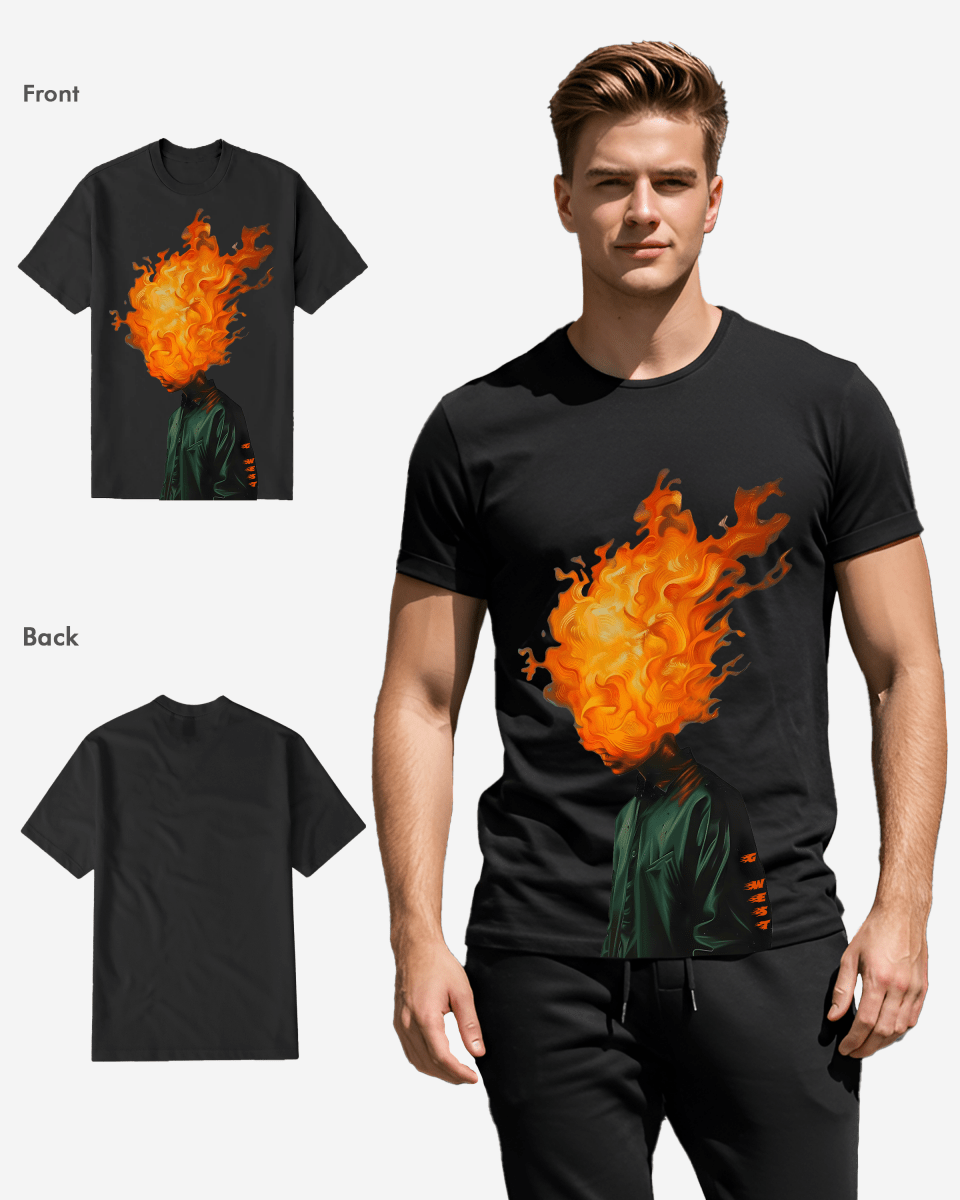 G West Flame Head Black tee